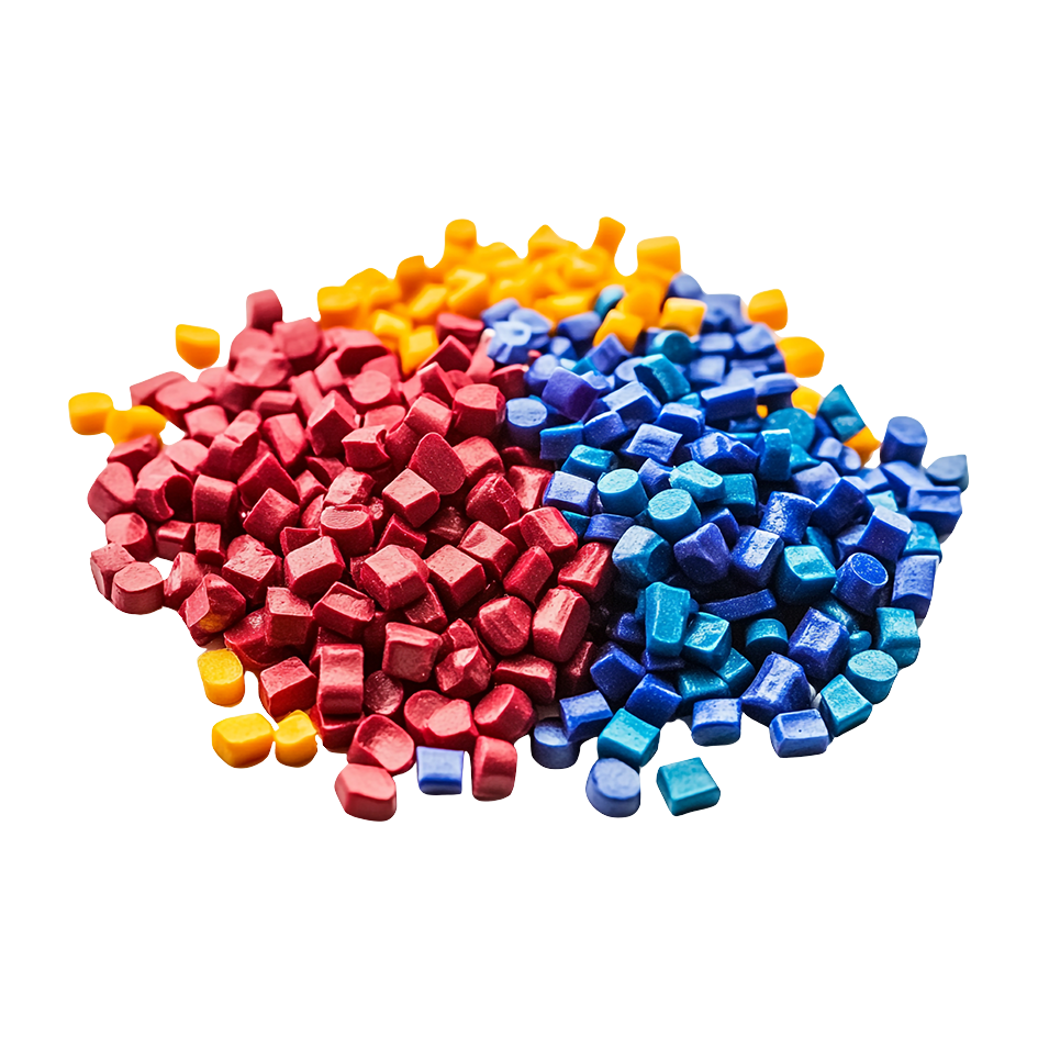 Colored plastic granules application